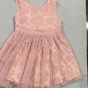 Jessica Simpson Pink Floral Lace Party Dress for Girls with Bow Waist